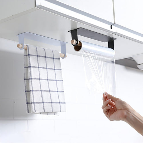 Hook Kitchen Roll Adhesive Paper Towel Holder Storage Rack Sundries Organizer Home Storage Tool Cabinet Cupboard Tissue Shelf