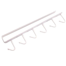 Load image into Gallery viewer, Kitchen Cutlery Cup Storage Rack With 6 Hooks Wall Mount Cupboard Hanging Hook Clothes Hanger Rangement Cuisine Cup Storage Rack