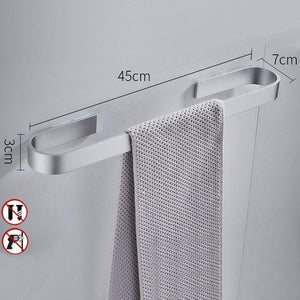 Space Aluminum Alloy Towel Holder Wall Mounted Hanger Organizer Waterproof Bathroom Kitchen Storage Rack Shelf Accessories