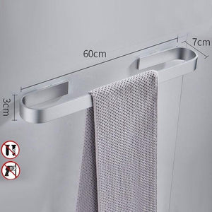 Space Aluminum Alloy Towel Holder Wall Mounted Hanger Organizer Waterproof Bathroom Kitchen Storage Rack Shelf Accessories
