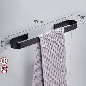 Space Aluminum Alloy Towel Holder Wall Mounted Hanger Organizer Waterproof Bathroom Kitchen Storage Rack Shelf Accessories